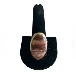 925 Sterling Silver Coconut Jasper Stone Ring